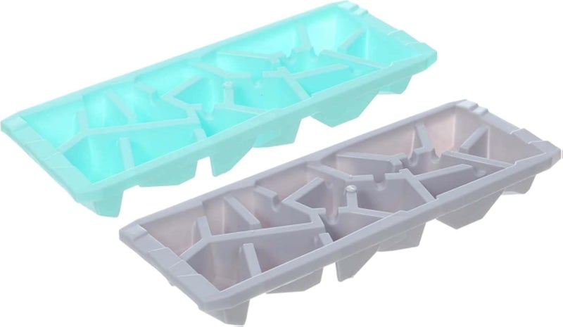 قالب مكعبات ثلج بلاستيكي من ماكس بلاست، طقم من قطعتين - ألوان متنوعة